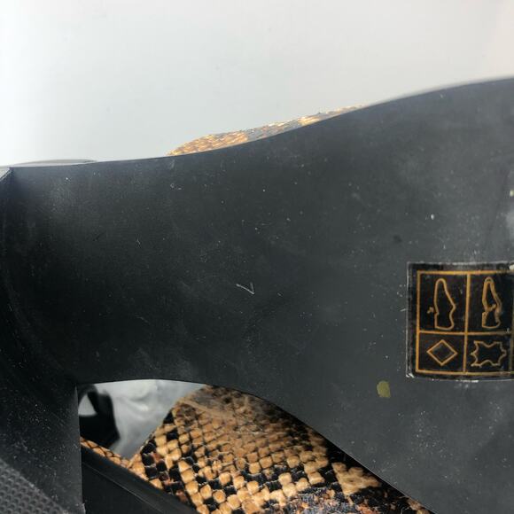 Jeffrey Campbell Audrey Mary Jane Heels In Tan Snake Combo Size US 7 - Picture 8 of 10